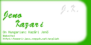 jeno kazari business card
