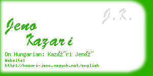 jeno kazari business card